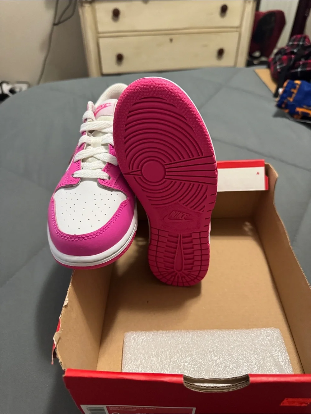 Nike dunk low Kids Pink and White Low-Top Sneakers - Girls